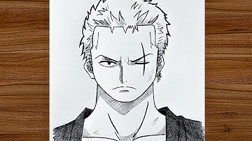 How to Draw ZORO from One Piece (Step by Step) - Drawing Tutorial