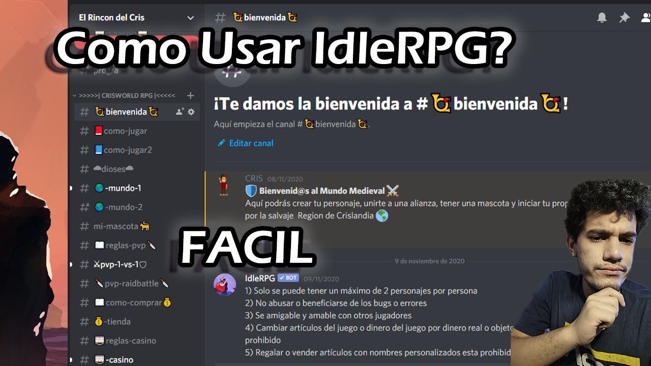IdleRPG Bot de Discord | Explicacion de como usar