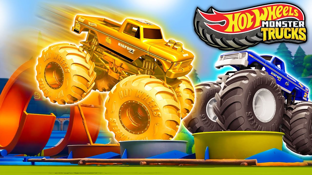 Hot Wheels Monster Trucks | Golden Bigfoot Makes the EPIC JUMP