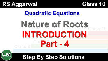 Quadratic Equations | Class 10 Exercise 4D Introduction | RS Aggarwal | Learn Maths