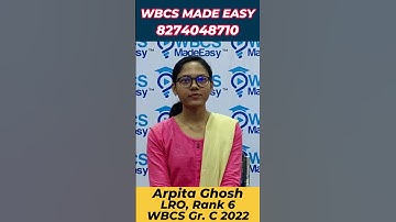 Arpita Ghosh, who has secured an outstanding Rank 6 (Land Revenue Officer) in WBCS 2022 – Group C