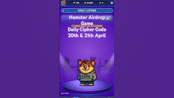Hamster Airdrop Game Daily Cipher Code #hamsters #airdrop #game #daily #cipher #code #reward #points