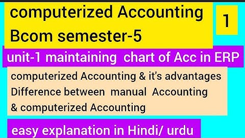 computerized Accounting unit-1  computerized Accounting meaning & advantages difference b/w m.a& c.a