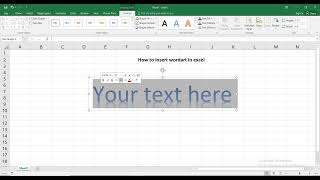 How to insert wordart in excel