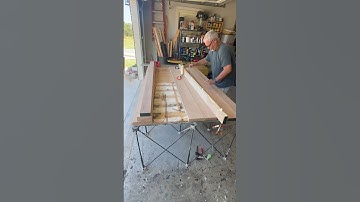 Glueing up the first panel. I always glue up two separate panels on table tops. Much easier!