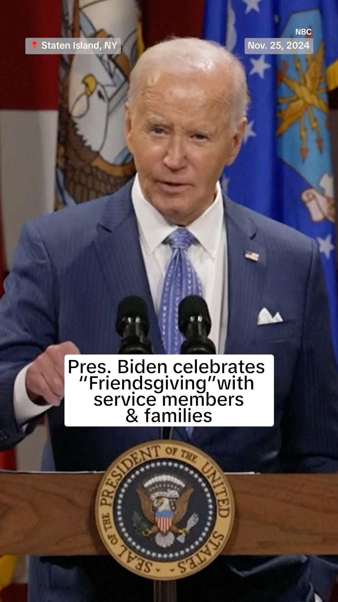 President Biden celebrates 'Friendsgiving' with service members and families