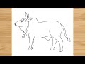 Easy ox drawing for kids - simple and easy ox drawing step by step - ox drawing for pongal festival