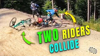 Two Riders Jumped Same Time Causing Them to Collide