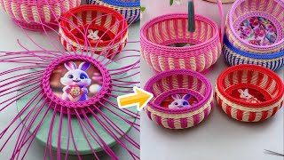 Weave a Chic PE Rattan Basket with Acrylic Base in Simple Steps #diy #handmade #craft
