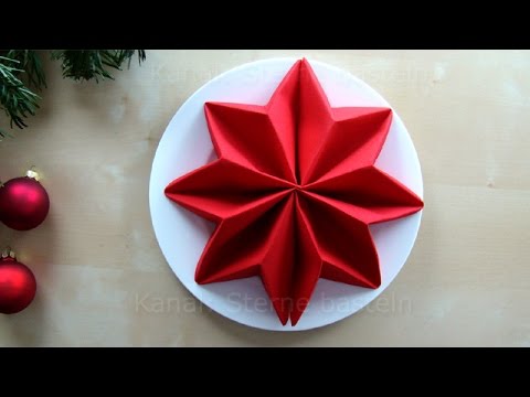 Servietten falten Stern für - Weihnachtsdeko - Tischdeko - YouTube