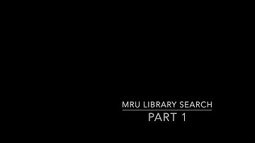 MRU LibrarySearch: Part 1