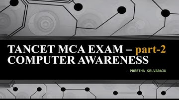 TANCET MCA exam | 🖥️computer awareness | part - 2 | 2. computer controls