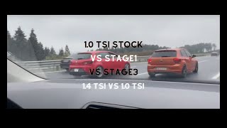 1.0 TSI Stage3 175hp vs 1.4 TSI Stage1 180hp vs 1.0 TSI Stage1 135hp vs 1.0 TSI Stock 115hp Rolling screenshot 5