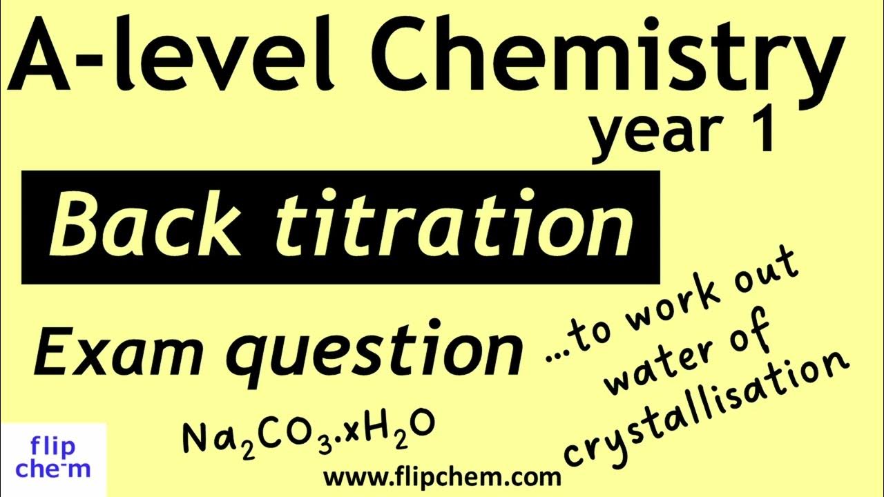 Back titration Alevel chemistry question to determine the formula of