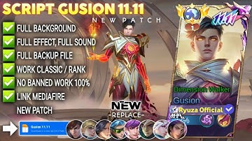 Script Gusion 11.11 - Dimension Walker No Password | Full Effect Voice | Patch Terbaru