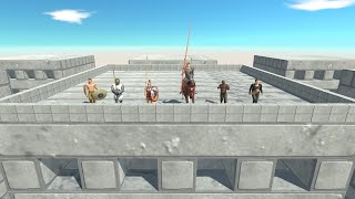 Human with Melee Weapons vs ALL UNITS on Wobbly Buildings Animal Revolt Battle Simulator screenshot 4