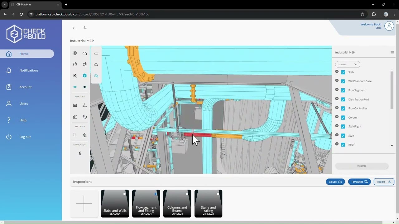 Construction analysis for industrial MEP with C2B Platform