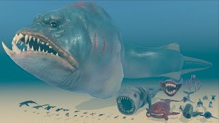 Realistic And Mythical Sea Monster Size Comparison - 3D Monster Animation Comparison