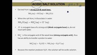 CHM271_CHAPTER 3 : Part 3 (Salt Hydrolysis & Buffer Solution)