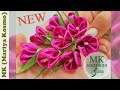 мк - мини-цветок канзаши из лент на стебле | новинка kanzashi | Mariya