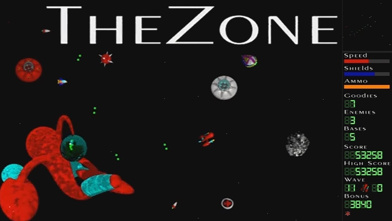 TheZone - A Top Down Space Shooter for Classic Macs Dominate the Zones in a Little Red Ship