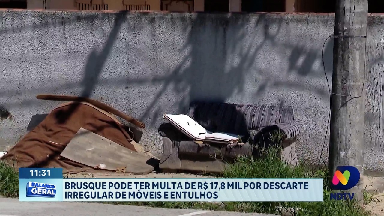 Brusque propõe multa de R$ 17,8 mil para descarte ilegal de entulho