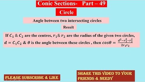 Conic Section  49 ,  Circle , #conics  ,  #ProblemWithSolution , Please Subscribe , Like & Share  🙏