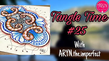 Tangle time #25 | Draw with Aryn | Pattern C-knots  | Zentangle Inspired | greeting card ideas easy