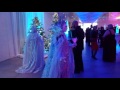 Ethereal ice frozen statues at winter wonderland themed corporate event