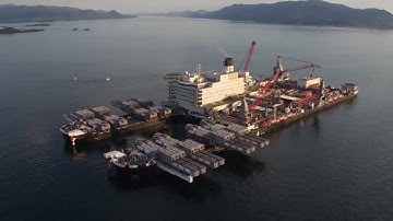 Pioneering Spirit installs the Johan Sverdrup DP topsides