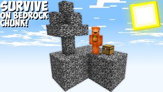 You NEVER SURVIVE ON BEDROCK CHUNK ISLAND in Minecraft ! BEDROCK ISLAND !