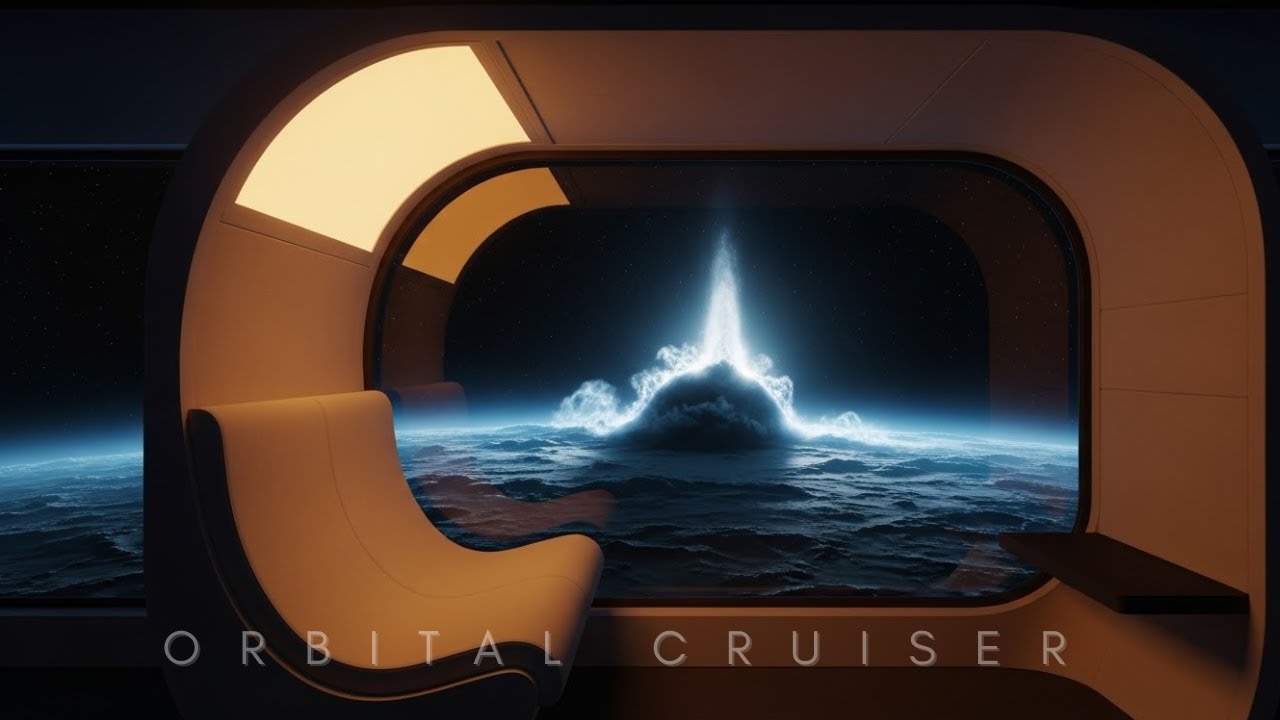 Orbital Cruiser Lounge | Relaxing Sci‑Fi Ambient Music Above an Alien Ocean