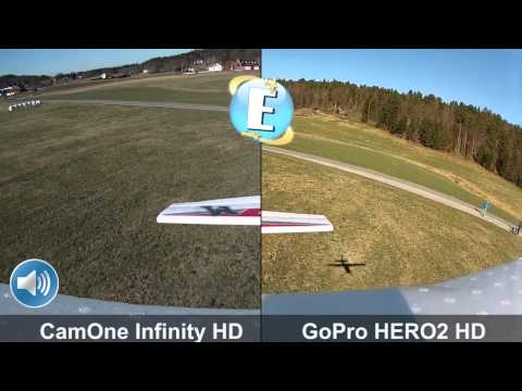 CamOne Infinity & GoPro HERO2 HD - Comparison in RC-Airplane