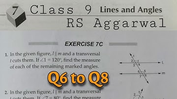 Class 9 Maths Ex 7C Q6 to Q8 Class 9 | Lines and Angles | CBSE | Maths | RS Aggarwal | Rajmith study
