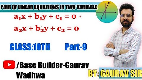 Pair of Linear Equations in Two Variables (Cross-multiplication Method) Class 10th Part-9