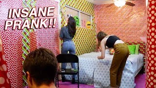 GIFT WRAPPING HIS ENTIRE ROOM PRANK!!!!