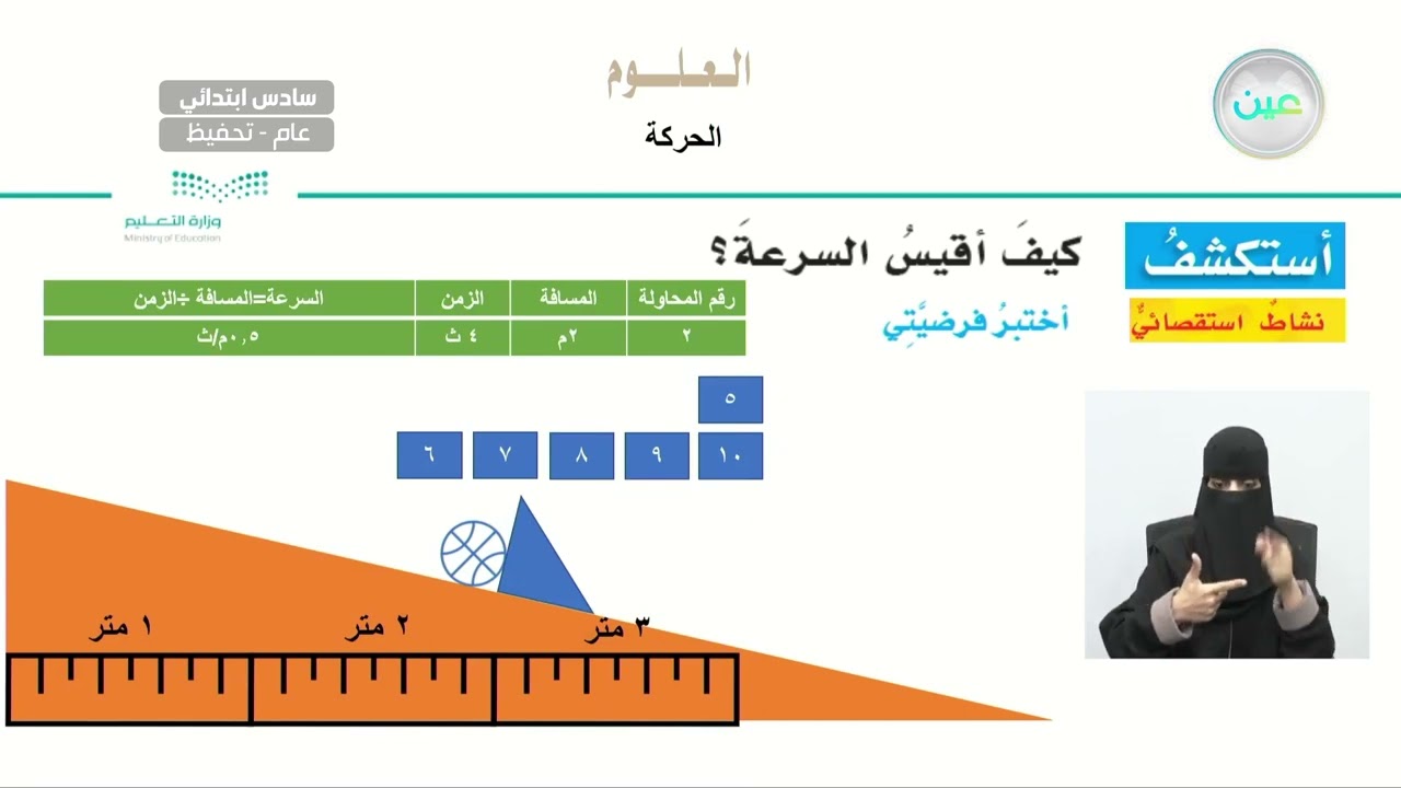ما الحركة؟وما السرعة؟ - العلوم - سادس ابتدائي