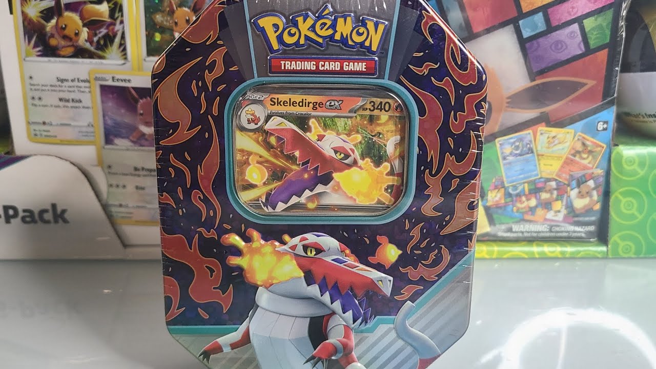 Paldea Partners Card Collection Pokmon TCG: Paldea Partners Tins  Meowscarasda/Skeledirge/Quaquaval Pokemon TCG Skeledirge EX Tin