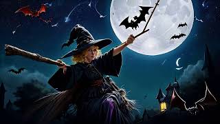 Free Stock Videos - AI generated animation - a witch on her stick flying in the night sky with moon screenshot 3