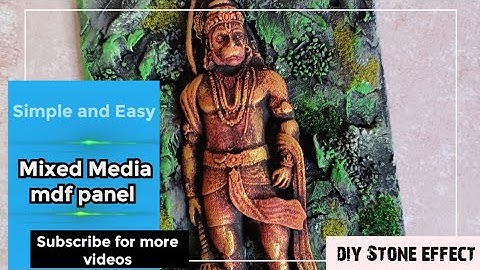 Mixed media MDF panel || DIY Stone effect using paper clay || Wall decor || Moss effect