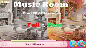 Manor Matters Music Room from Fail to Pass - Hard Level HD - Find 20 differences | walkthrough