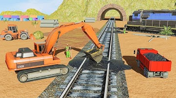 Railway bridge construction 3d android - Construction simulator - Android Gameplay 2023 1#