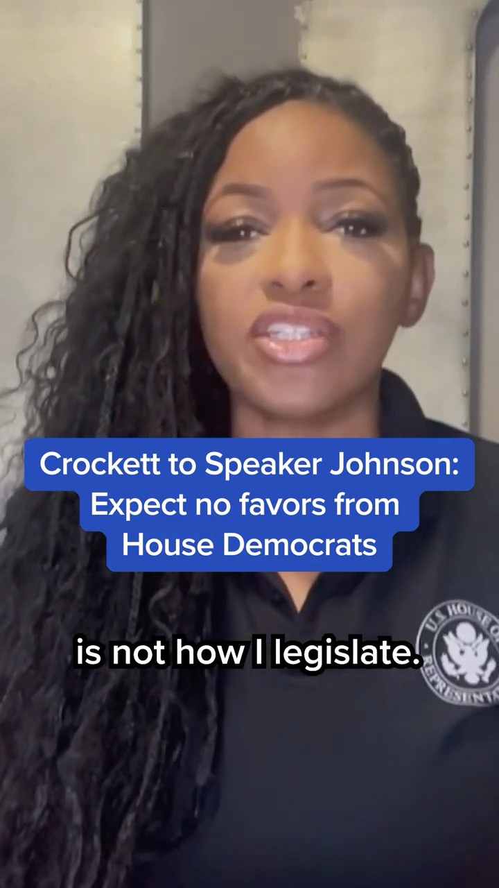 Crockett to Speaker Johnson: Expect no favors from House Democrats