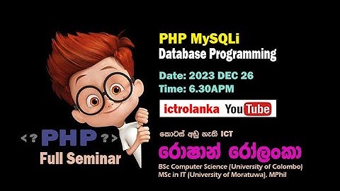 PHP MySQLi Database Programming  - Roshan Rolanka