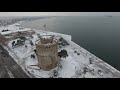 White Tower Thessaloniki with Snow | 4k | Greece | Winter2018