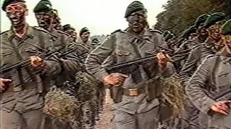 1985: German soldiers have a special ritual before they sing their songs 1985: German soldiers have a special ritual before they sing their songs