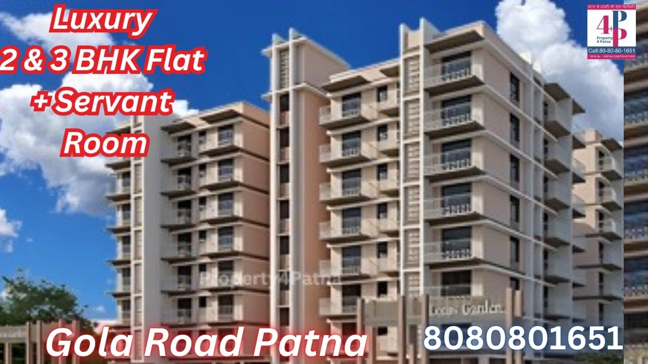Luxury 2 & 3 BHK Flat with Servant Room in Patna High Security Society 8080801651 #golaroad #flat