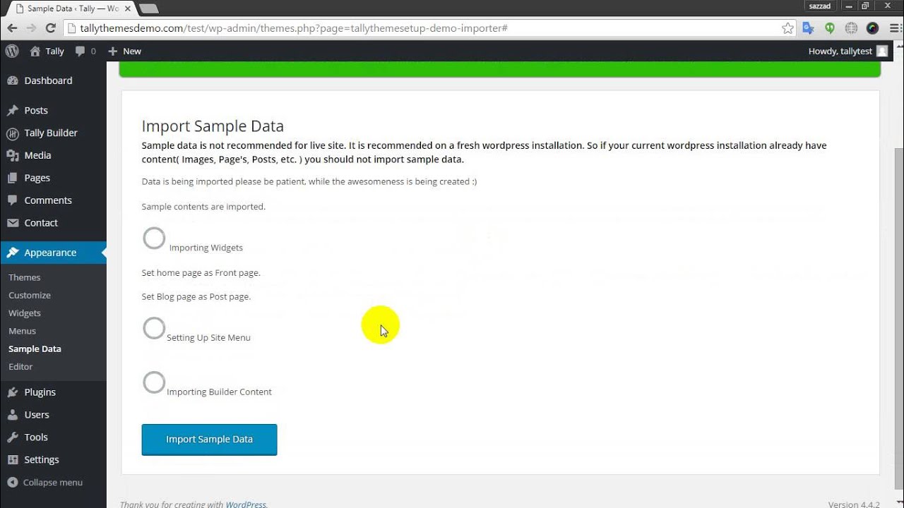 Import Sample Data of the theme - YouTube