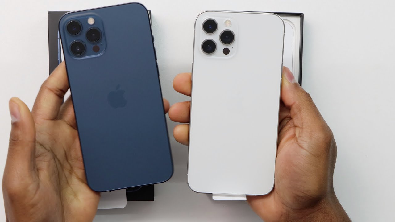 Iphone 12 Pro Max Silver And Pacific Blue Unboxing Iphone 12 Pro Max Vs Iphone 8 Plus Youtube