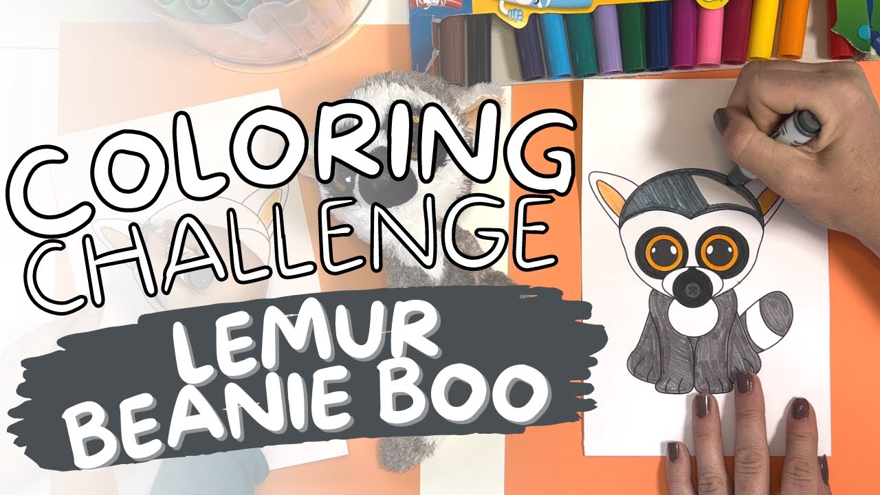 Toddler Coloring Challenge Lemur Beanie Boo Fun ColorAlong
